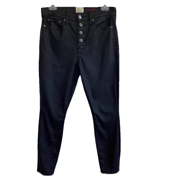 AO.LA Alice + Olivia Good HR Exposed Button Skinny Jeans Cropped Size 28 - Picture 12 of 12